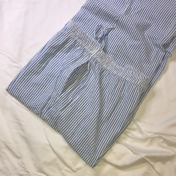 Silhouettes, Blue Stripe, Seersucker, Drawstring, Women’s 3X, Cargo Pockets - Picture 3 of 6